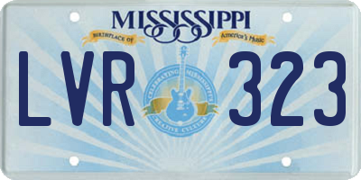 MS license plate LVR323
