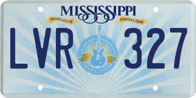 MS license plate LVR327