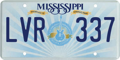 MS license plate LVR337