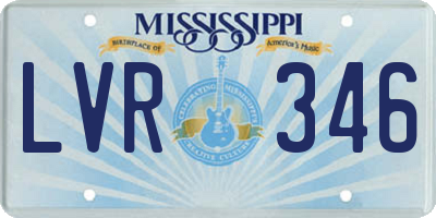 MS license plate LVR346