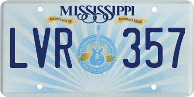 MS license plate LVR357