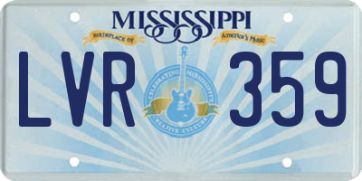 MS license plate LVR359