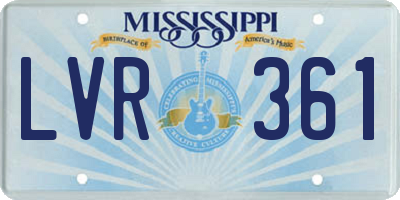 MS license plate LVR361