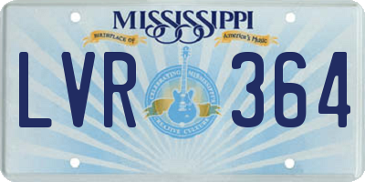MS license plate LVR364