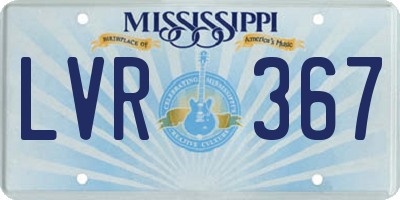 MS license plate LVR367