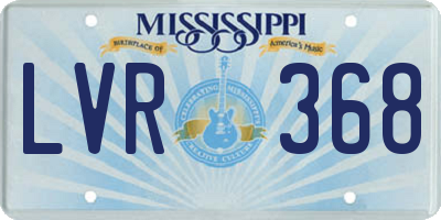 MS license plate LVR368
