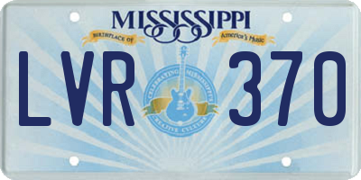 MS license plate LVR370