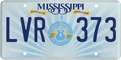 MS license plate LVR373