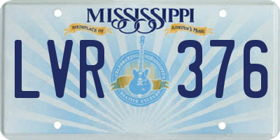 MS license plate LVR376