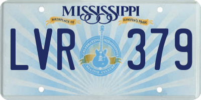 MS license plate LVR379