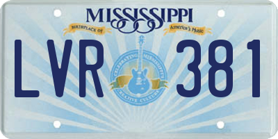 MS license plate LVR381