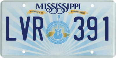 MS license plate LVR391