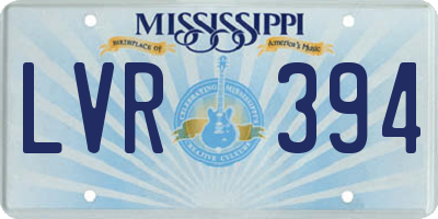 MS license plate LVR394