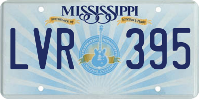 MS license plate LVR395
