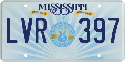 MS license plate LVR397