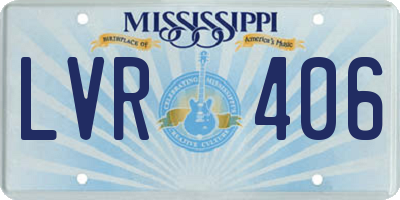 MS license plate LVR406