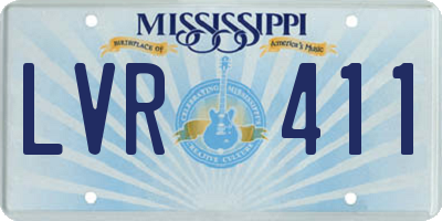 MS license plate LVR411