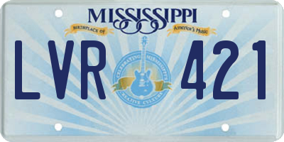 MS license plate LVR421
