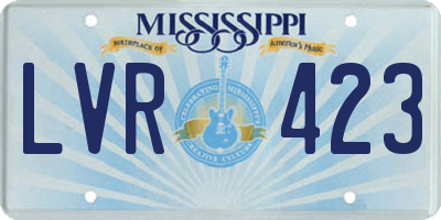 MS license plate LVR423