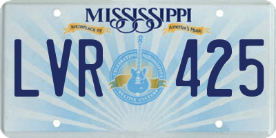 MS license plate LVR425