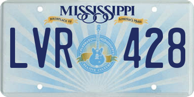 MS license plate LVR428
