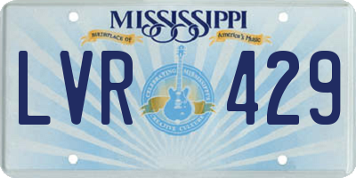 MS license plate LVR429