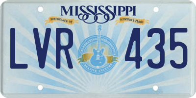 MS license plate LVR435
