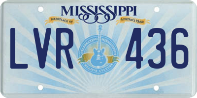 MS license plate LVR436