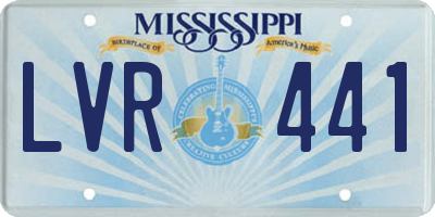 MS license plate LVR441