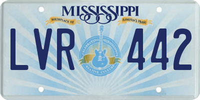 MS license plate LVR442