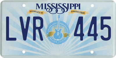 MS license plate LVR445