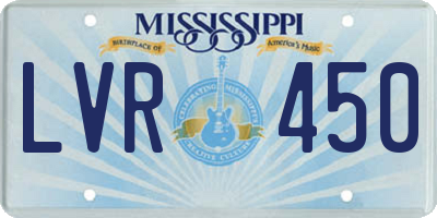 MS license plate LVR450