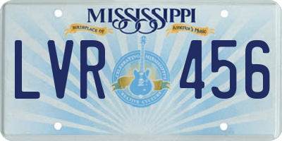 MS license plate LVR456
