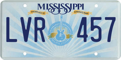 MS license plate LVR457