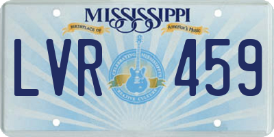 MS license plate LVR459