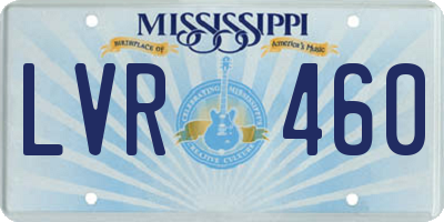 MS license plate LVR460