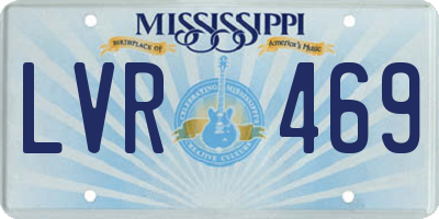 MS license plate LVR469