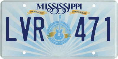 MS license plate LVR471
