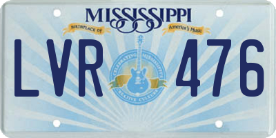 MS license plate LVR476