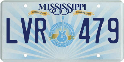 MS license plate LVR479