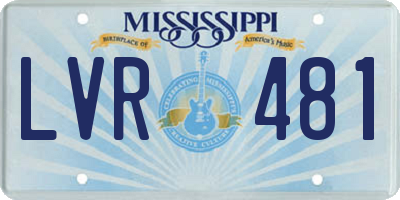 MS license plate LVR481