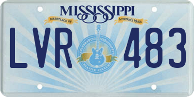 MS license plate LVR483