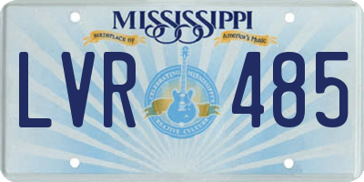 MS license plate LVR485