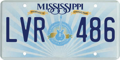 MS license plate LVR486