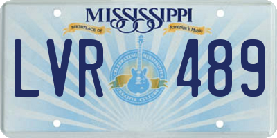 MS license plate LVR489
