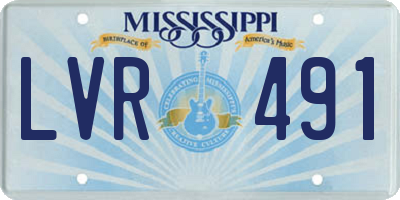 MS license plate LVR491