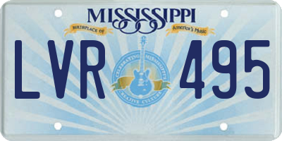 MS license plate LVR495