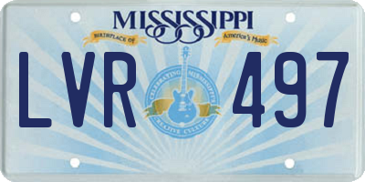 MS license plate LVR497