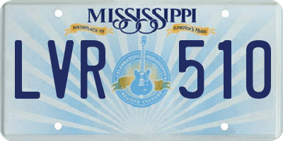 MS license plate LVR510