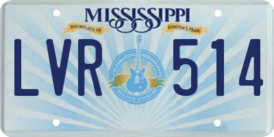 MS license plate LVR514